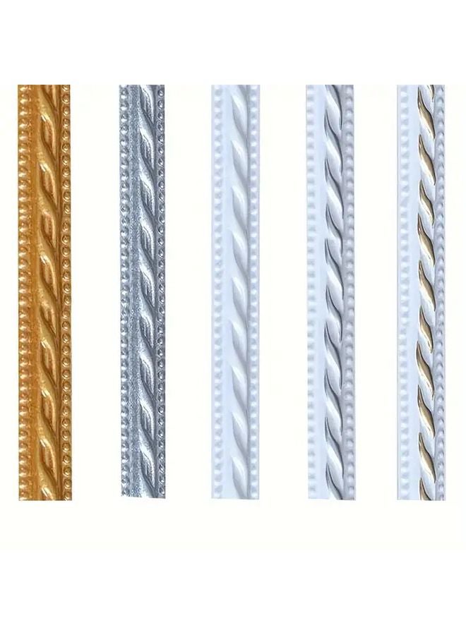 White Golden Self Adhesive PVC Wall Trim Snap To Fit Mirror Frame Door Window - Image 5
